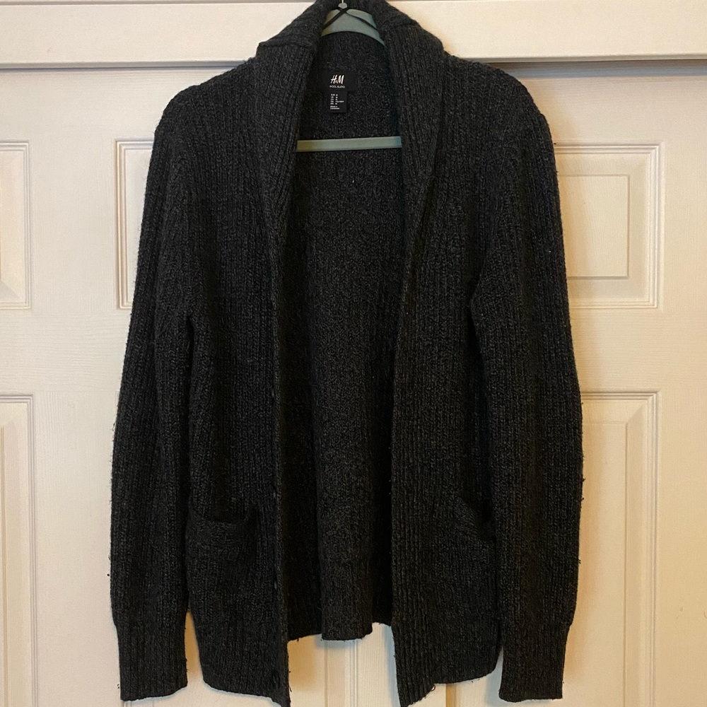 H&M Button Sweater Charcoal Medium
